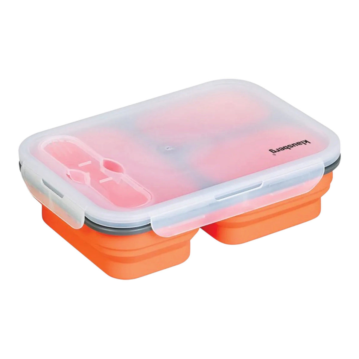 Klausberg KB-7024 pietų dėžutė iš silikono, 1100 ml, oranžinė