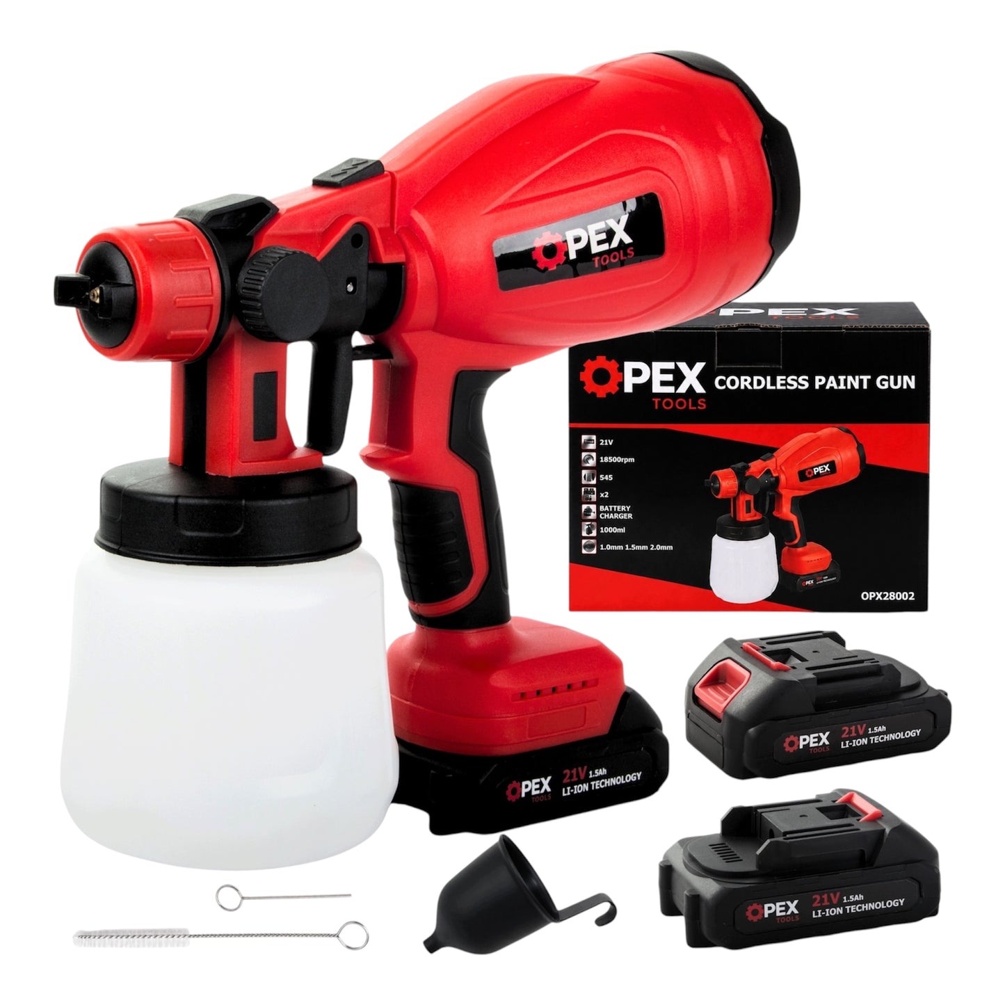 OPEX Tools OPX28002 belaidis dažų purkštuvas, 1000 ml, 21 V