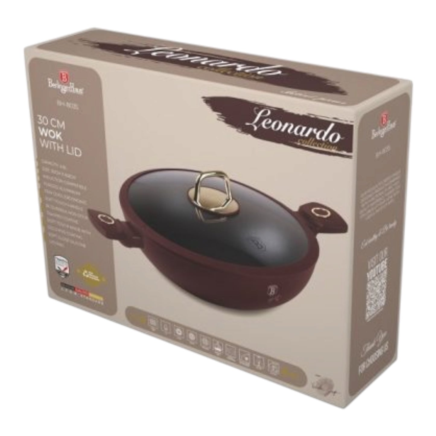 Berlinger Haus BH-8035 „Leonardo Collection" Wokas su dangčiu, 30 cm, 4,8 L