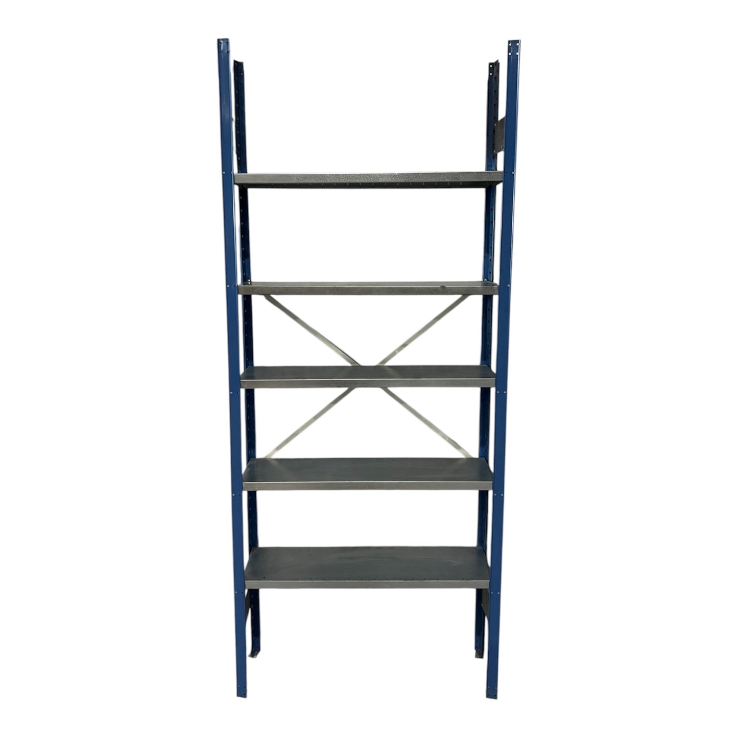 Metalinis steląžas, 2,5 × 1 × 0,3 m, 5 lentynos, cinkuota skarda