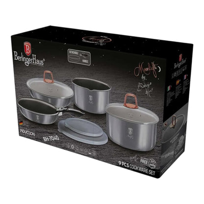 Berlinger Haus BH7040 Moonlight Collection puodų ir keptuvių rinkinys, 9 dalys