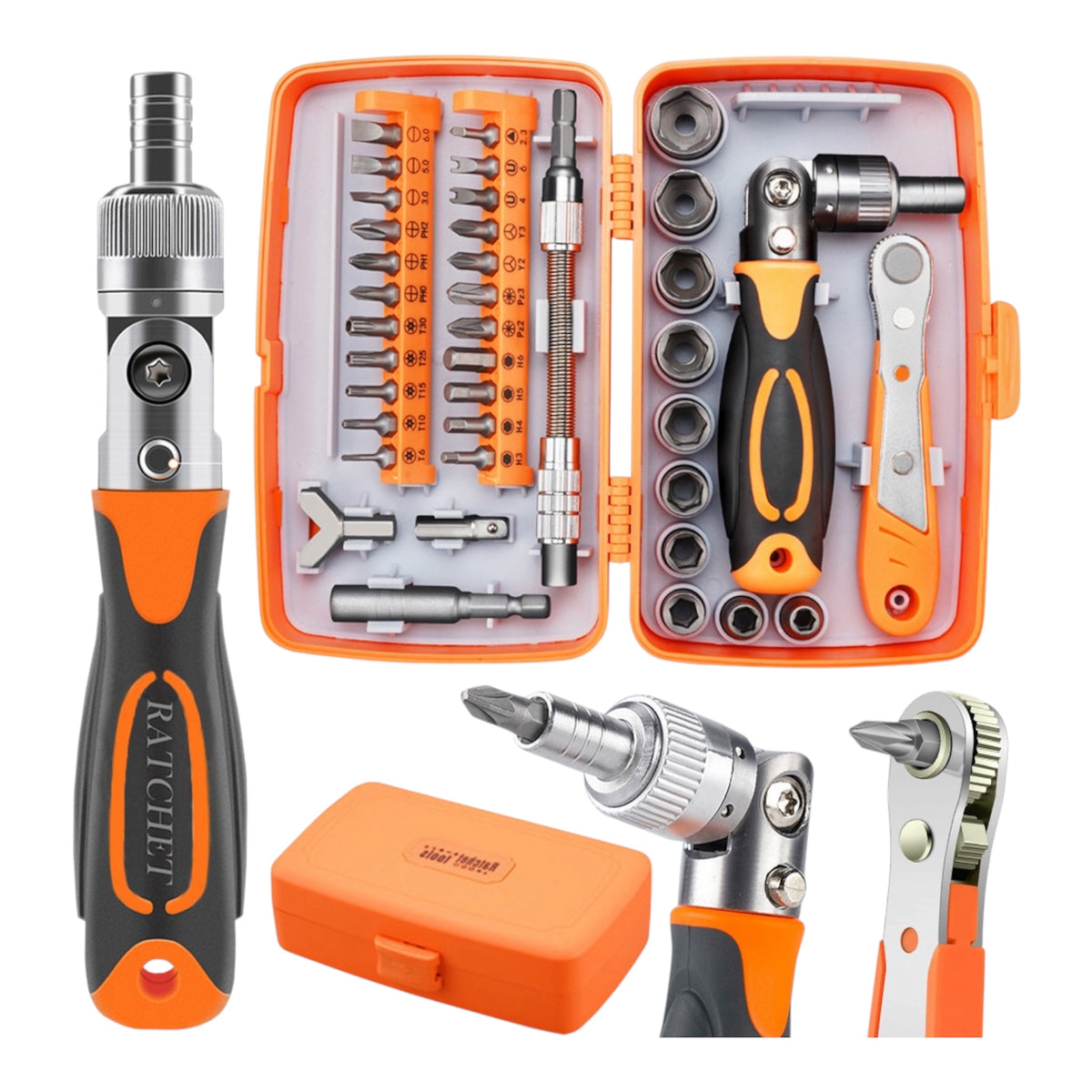 Torx antgalių ir raktų rinkinys, 38 dalys