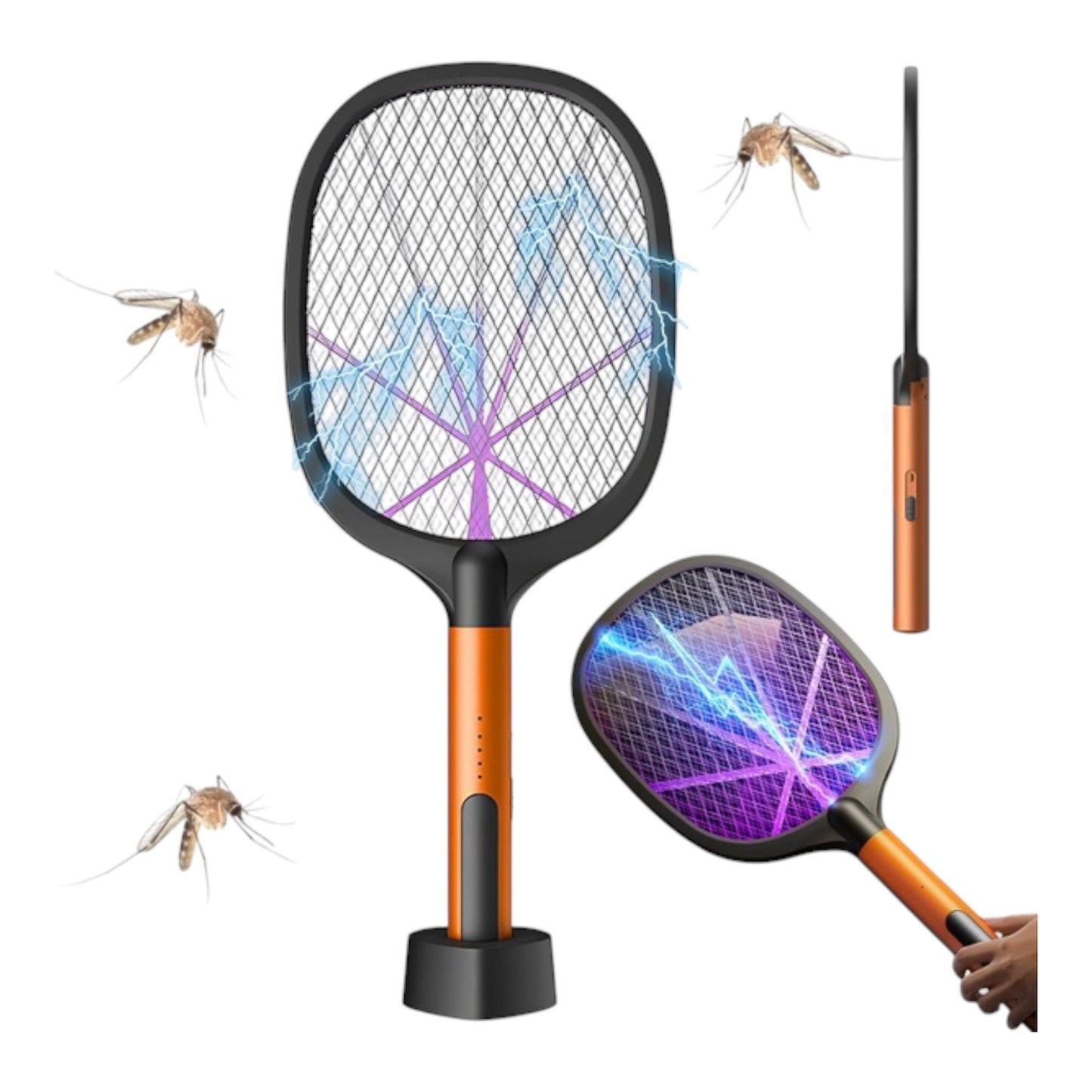 Elektrinė uodų ir musių naikinimo raketė su LED lempa, 2-in-1 (YJ-WP01)