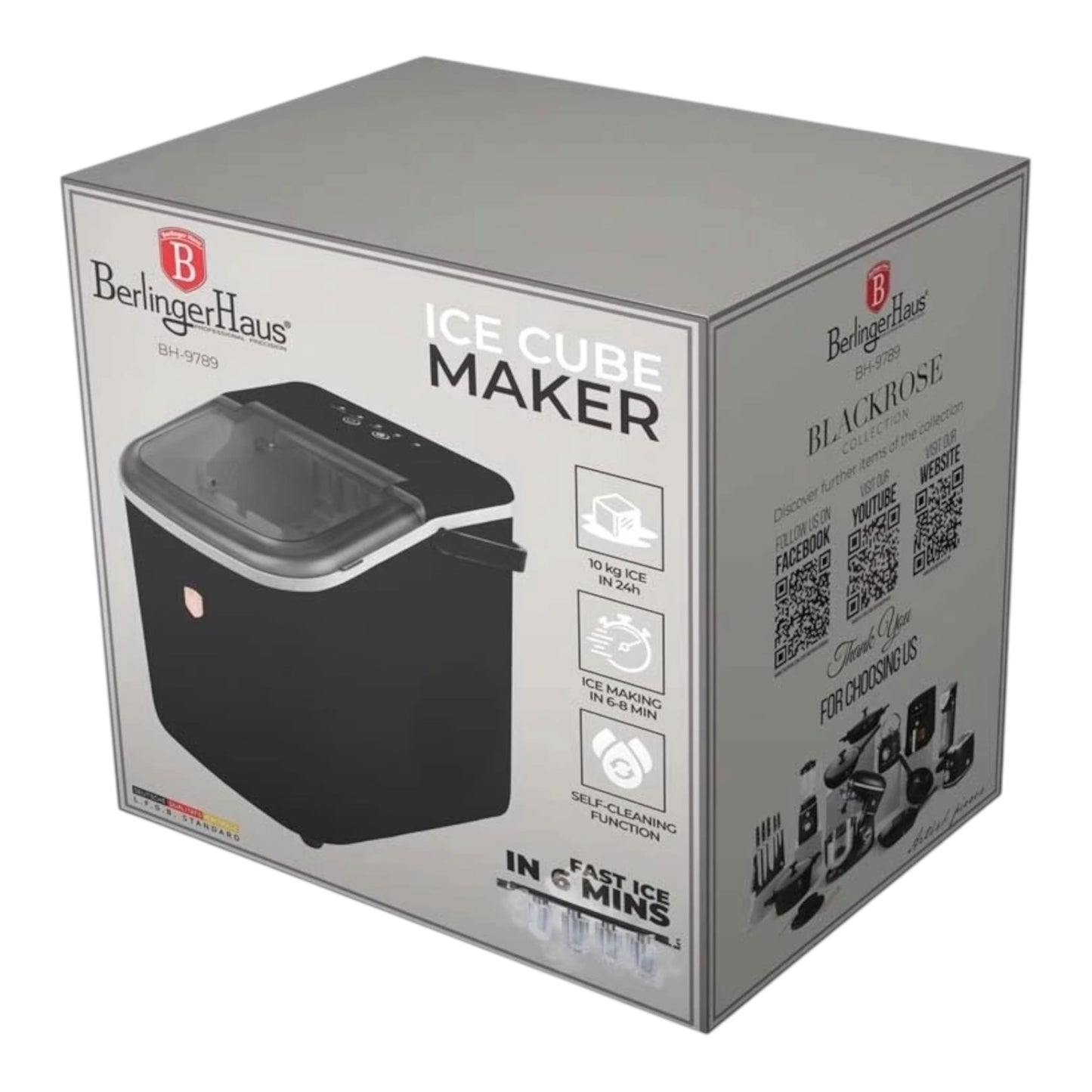 Berlinger Haus Blackrose BH-9789 ledukų gaminimo aparatas, 1,1 l, 112 W