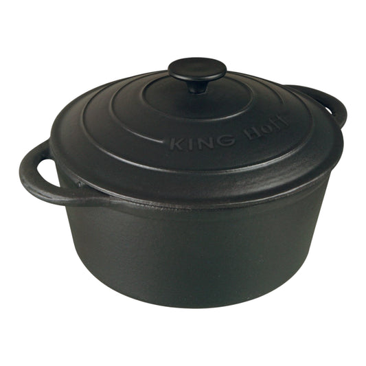 KINGHoff juodas ketaus puodas KH-2254, 24 cm, 4 l