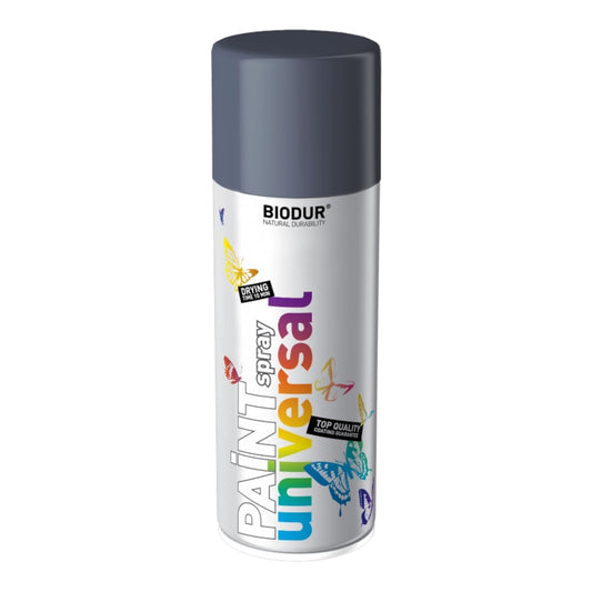 BIODUR Paint Universal aerozolinė emalė, tamsiai pilka (RAL7024), 400 ml