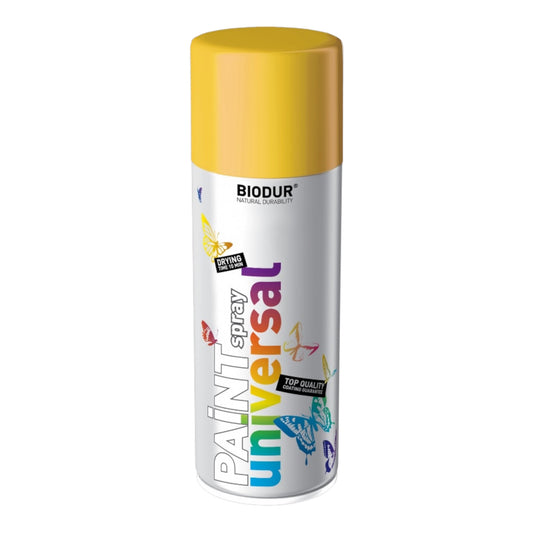 BIODUR Paint Universal aerozolinė emalė, geltona (RAL1023), 400 ml