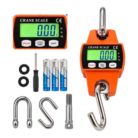Elektroninės kabinamosios svarstyklės, iki 300 kg, LCD ekranas, oranžinės
