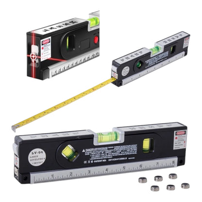 Lazerinis gulsčiukas su LED apšvietimu ir matavimo juosta, 24,5 x 2,8 x 6 cm