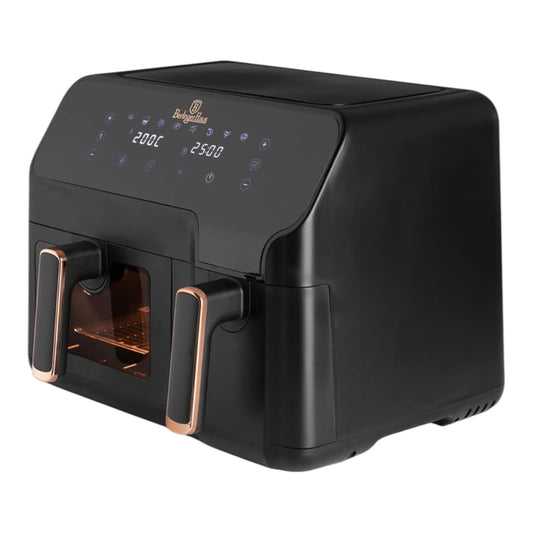 Berlinger Haus BH-9467 karšto oro gruzdintuvė su dviem krepšeliais, 5,5 l + 3,5 l, 2700 W, juoda