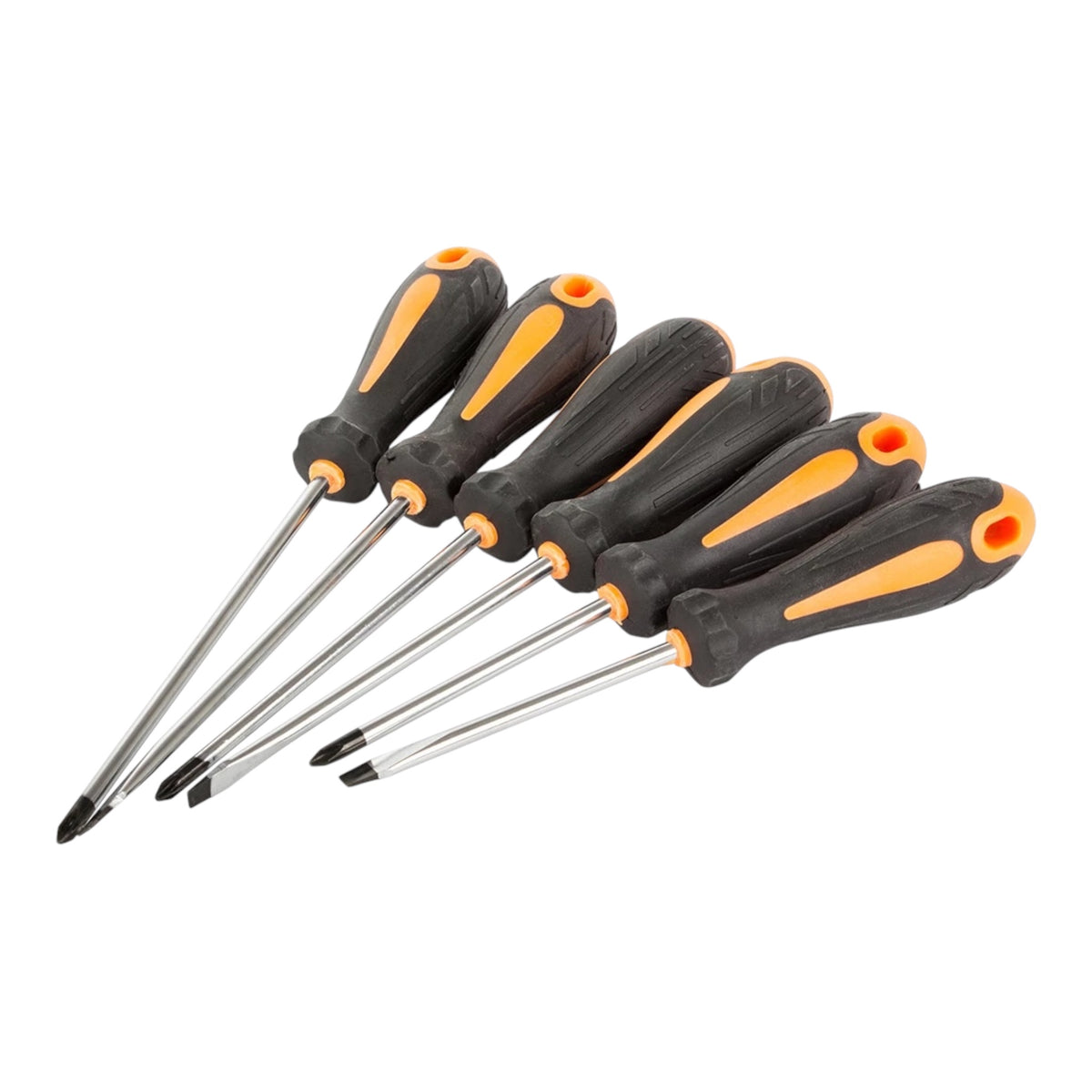Atsuktuvų rinkinys su magnetiniais galais, 6 vnt., juodas / oranžinis