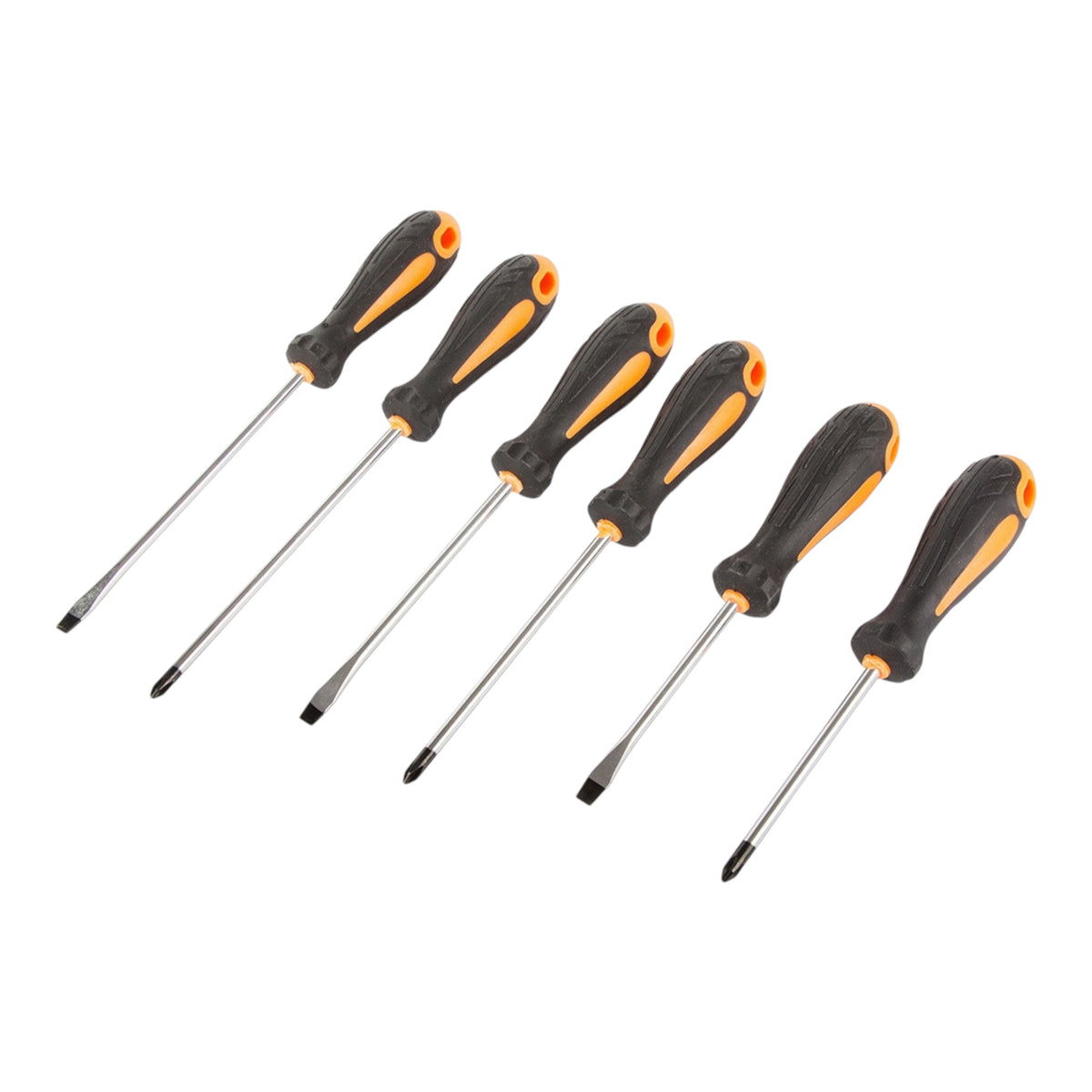 Atsuktuvų rinkinys su magnetiniais galais, 6 vnt., juodas / oranžinis