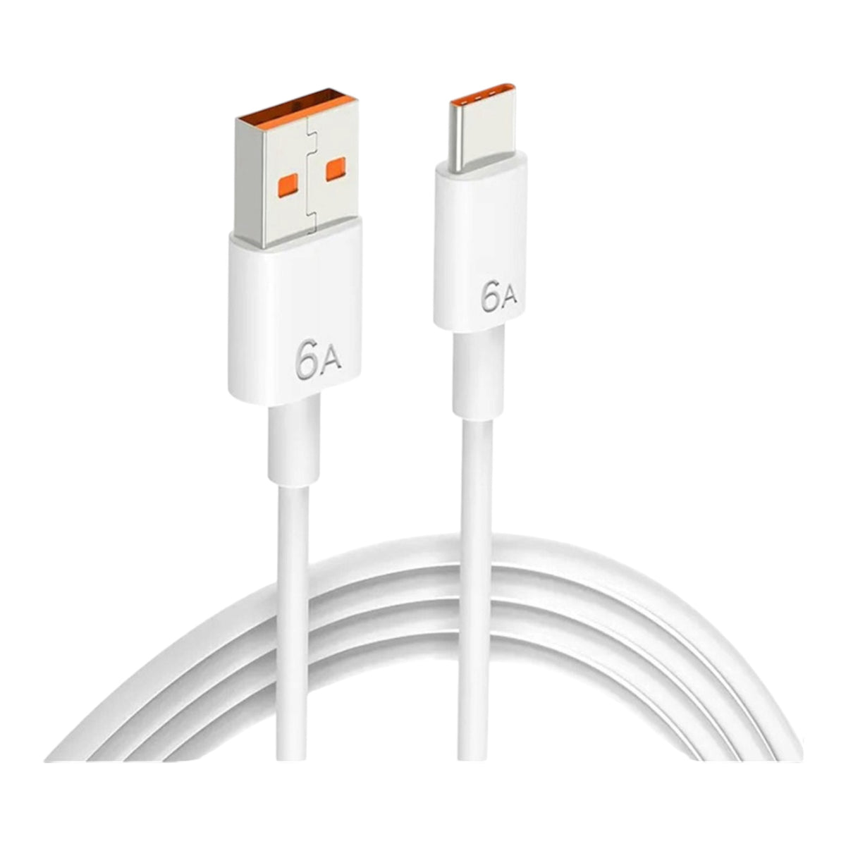 USB Type-C laidas, USB 2.0, 6 A, 1 m, baltas