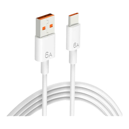 USB Type-C laidas, USB 2.0, 6 A, 1 m, baltas