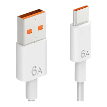 USB Type-C laidas, USB 2.0, 6 A, 1 m, baltas