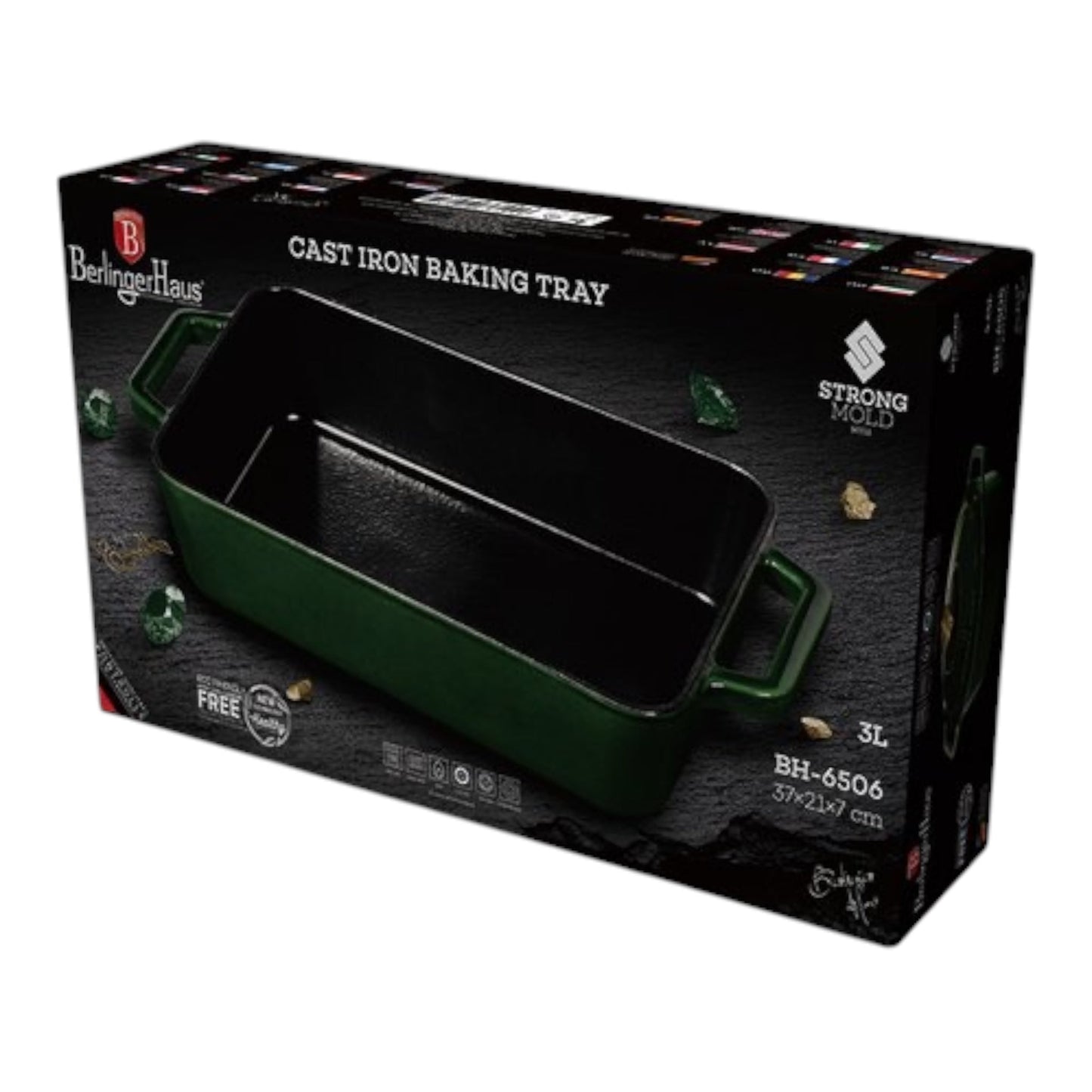 BerlingerHaus BH-6506 „Emerald“ ketaus kepimo forma, 3 L, 37×21×7 cm
