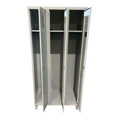 Trijų vietų metalinė persirengimo spintelė, 1,94 × 0,9 × 0,5 m, 3 sekcijos