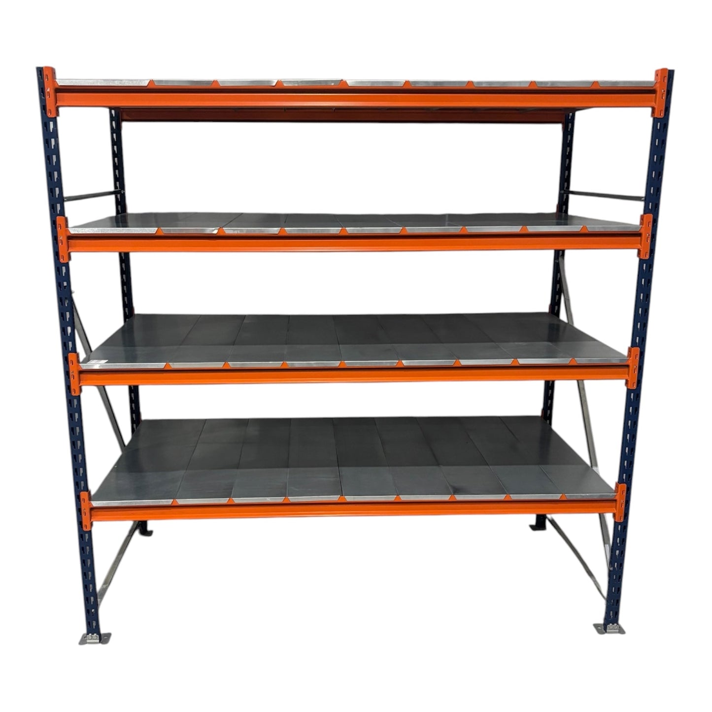 Metalinis sandėliavimo steląžas su 4 lentynomis, 2 × 2 × 1 m
