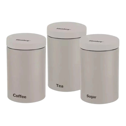 Klausberg KB-7452 metalinių talpyklų rinkinys (Coffee / Tea / Sugar), 3 dalys