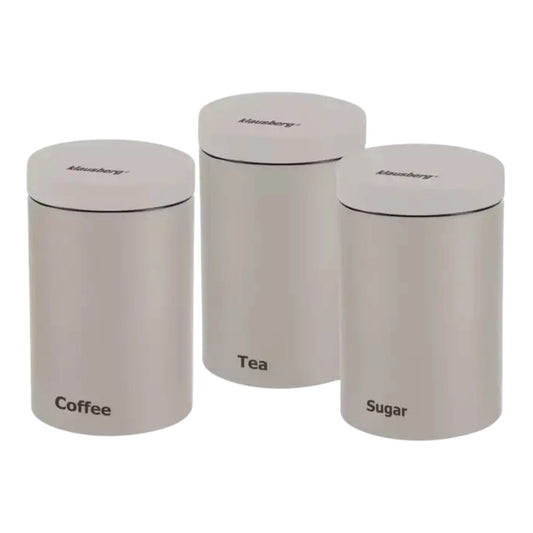 Klausberg KB-7452 metalinių talpyklų rinkinys (Coffee / Tea / Sugar), 3 dalys