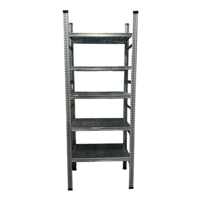 Metalinis sandėliavimo stelažas su 5 lentynomis, 2,5 × 1 m (gylis 60 cm)