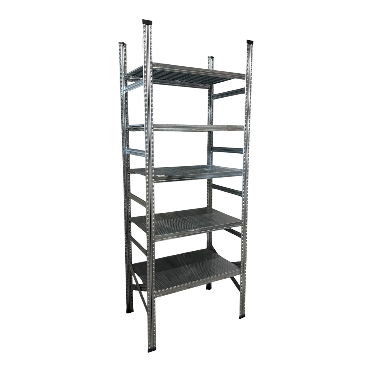 Metalinis sandėliavimo stelažas su 5 lentynomis, 2,5 × 1 m (gylis 60 cm)
