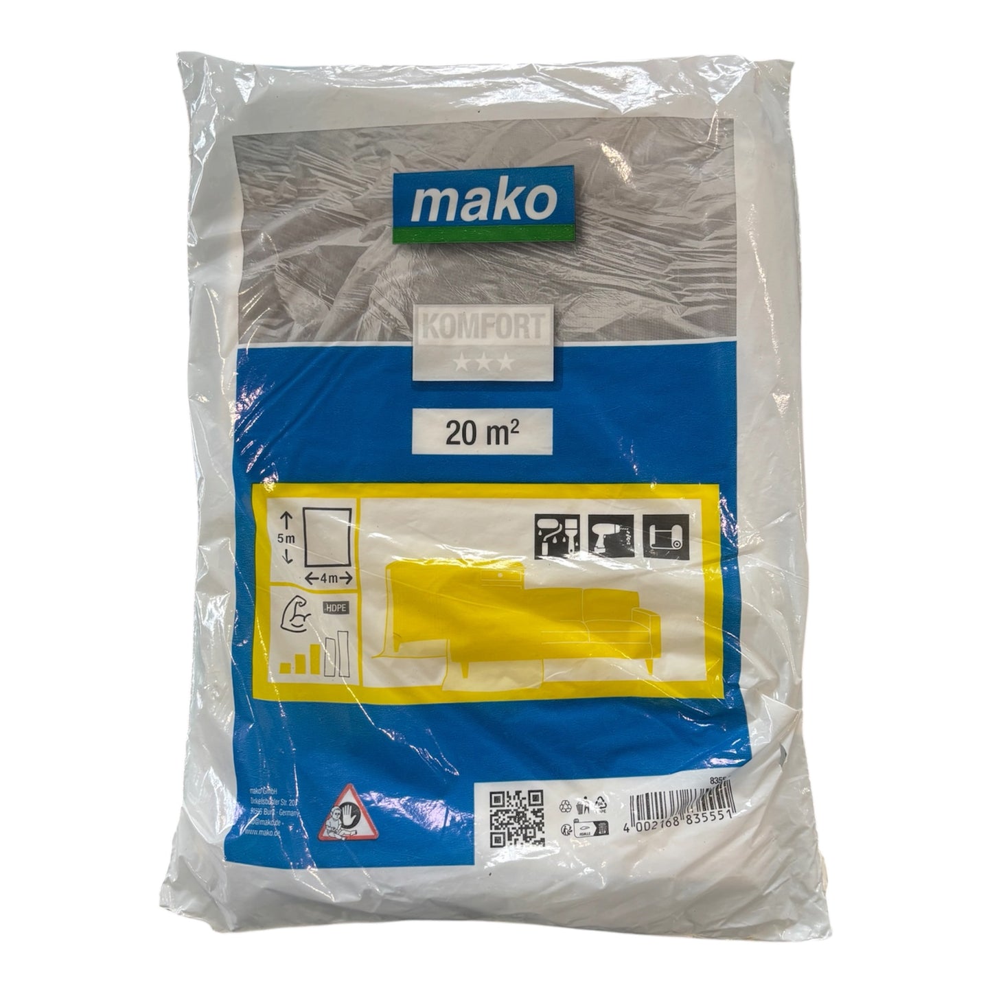 Apsauginė plėvelė mako Komfort, 20 m² (5 × 4 m)
